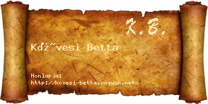 Kövesi Betta névjegykártya